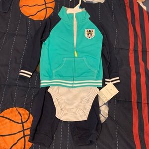 Carter’s Boys 3 Piece Hoodie, Onesie & Pant Set